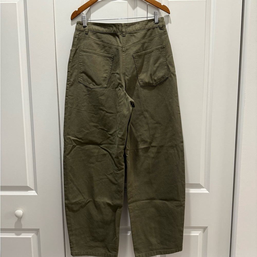 Olive Green Barrel Leg Pant - Picture 3 of 3